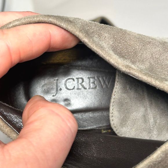 J Crew Archer Italy Suede Peep Toe Ankle Bootie Heels Womens 10 - Picture 10 of 11